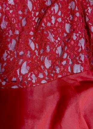 Платье красное топ ажурный широкая расклешенная обьемная юбка, teatro, uk, 18 (4158)4 фото