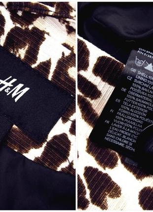 Брендовый хлопковый пиджак, жакет "h&m" с леопардовым принтом. размер eur34.5 фото