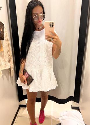 Пишне біле преміальне плаття шовк шиття прошва мереживо7 фото