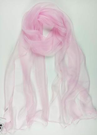 Газовий шарф шифоновий палантин вуаль 100% шовк на голову на шию однотонний новий