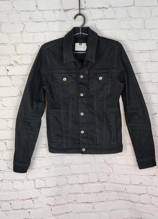 Джинсова куртка чоловіча джинсовка піджак стильний чорний topman1 фото