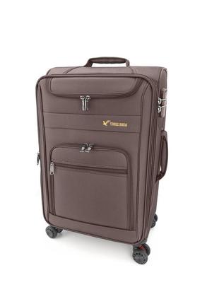 Дорожный средний чемодан three birds m на 4 колесах коричневый металлик хамелеон1 фото