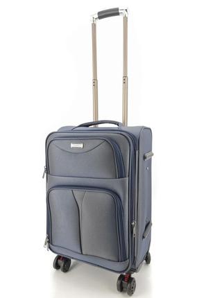 Дорожній чемодан ручна поклажа tourist 903 на 4 колесах синій металік хамелеон