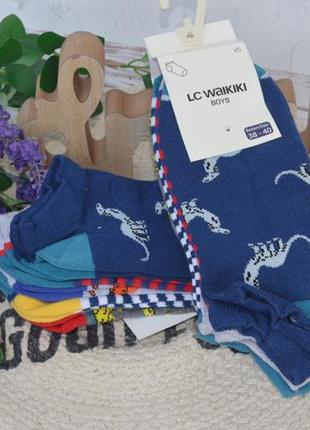 34-37/38-40 р нові фірмові дитячі спортивні базові шкарпетки для хлопчика 5 пар динозаври lc waikiki5 фото
