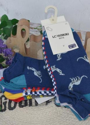 34-37/38-40 р нові фірмові дитячі спортивні базові шкарпетки для хлопчика 5 пар динозаври lc waikiki4 фото