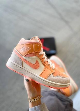 Мужские кроссовки nike air jordan 1 retro mid orange 40-41-42-43-44-45