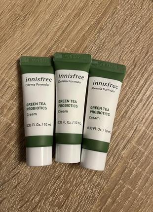 Крем з комплексом церамідів і пробіотиків innisfree derma formula green tea probiotics cream - 10 ml
