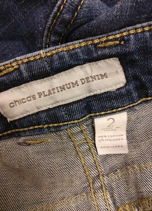 Стрейчевые синие джинсы батал chicos platinum denim раз.31-327 фото