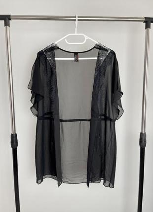 Чёрный кружевной халат накидка ann summers3 фото