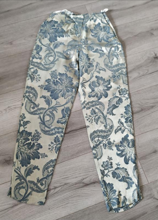 Летние брюки штаны с принтом цветы1 фото
