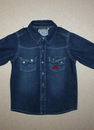 Стильная джинсовая рубашка tu для стильного мальчика