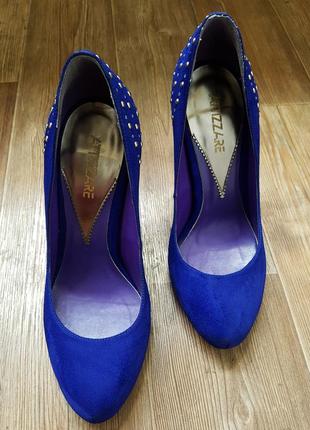 Туфли темно-синие, натуральный замш1 фото