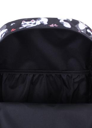 Рюкзак жіночий з котиками bagland (для дівчини/дівчинки підлітка/шкільний) міський 8 л. чорний5 фото