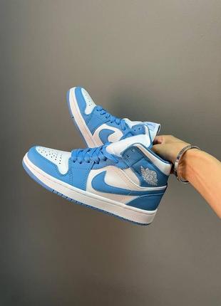 Кроссовки женские  nike air jordan 1 retro « north carolina blue »  кросівки жіночі  найк