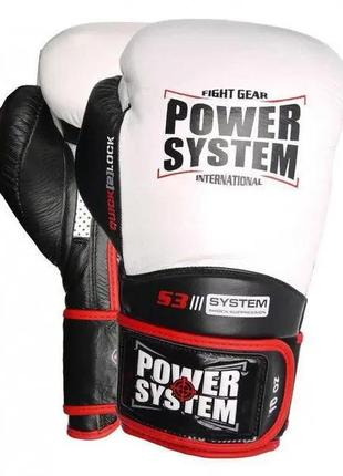 Перчатки для бокса power system 5004 impact, white 10 унций