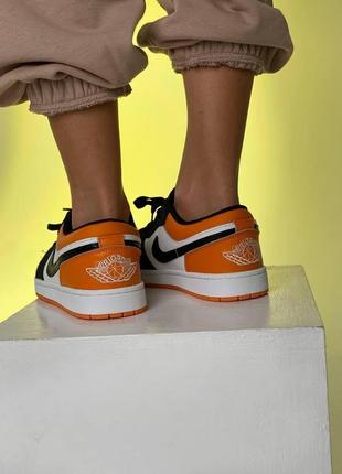 Nike air jordan retro 1 low black orange white женские кроссовки найк аир джордан4 фото