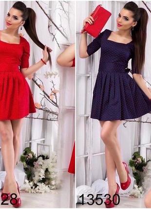 Платье со свободной юбкой и коротким рукавом из стрейч джинс норма