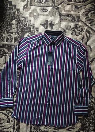 Брендова фірмова англійська бавовняна сорочка сорочка marks&spencer,нова з бірками,розмір 39-40 см(15,5).