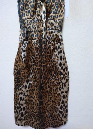 Сексуальне плаття плаття в леопардовий принт приталене. англія.4 фото
