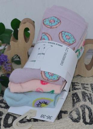 36-38 р нові фірмові жіночі шкарпетки набір комплект 3 пари фрукти lc waikiki вайкіки носки5 фото