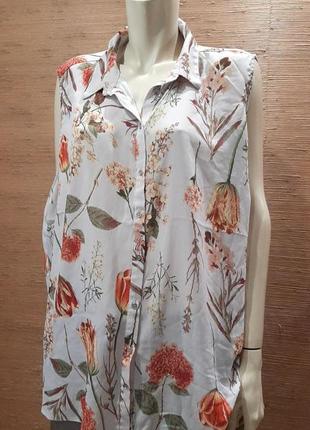 🌸💙🌺 легка шифонова блузочка квіти