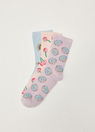 36-38 р нові фірмові жіночі шкарпетки набір комплект 3 пари фрукти lc waikiki вайкіки носки2 фото