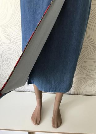 Винтажная юбка на запах с высокой посадкой «cambridge»4 фото