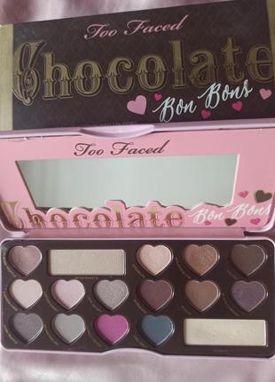 Палетка тіней too faced chocolate bon bons eyeshadow palette4 фото