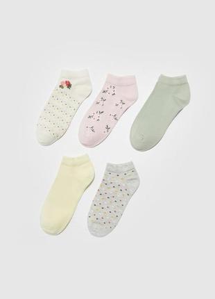 36-38/39-40 р новий фірмовий жіночий набір шкарпеток 5 пар з принтом lc waikiki вайкікі носки