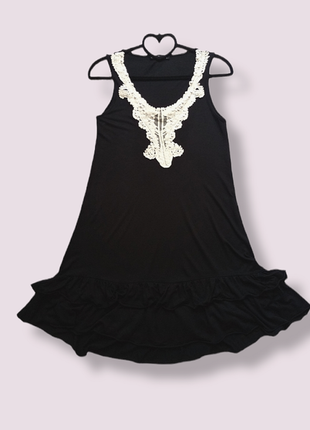 💕 чёрное платье сарафан с кружевом и воланами ламбада atmosphere