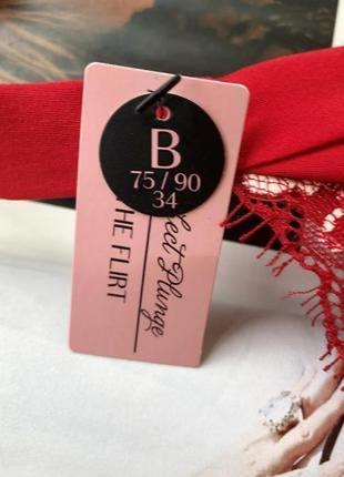 Люксовий червоний мереживний бюстгальтер