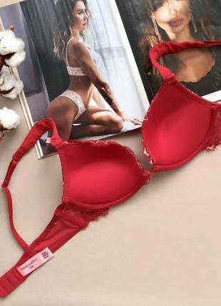 Люксовий червоний мереживний бюстгальтер