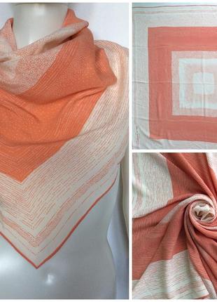 Шелковый ретро платок коралловый персиковый цвет