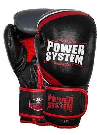 Перчатки для бокса power system 5005 challenger, black/red 14 унций