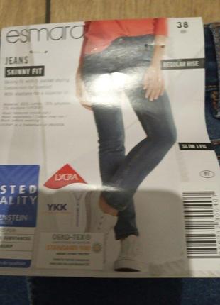 Новые джинсы skinny fit esmara evro 38 наш 44 см. замеры7 фото