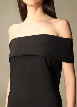 Uk12 fr40 "warehouse deep bardot",новое платье джерси черное5 фото
