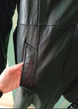 Шкіряне пальто тренч кожа