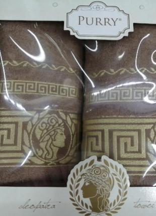 Набір натуральних махрових рушників. рушники банне і лицьове 50*90+70*140.є кольори