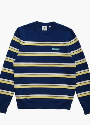 Свитер lacoste live striped cotton crew neck sweater