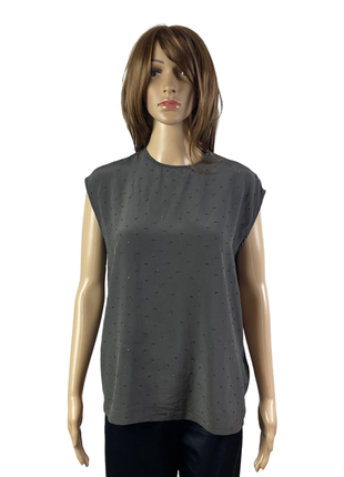 100% шовковий топ allsaints з обробкою з бісеру