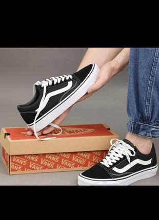 ❤️ топ!!! кеди vans old skool унісекс чорні black white олд скул ванс венс6 фото