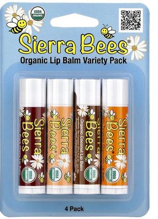 Sierra bees, набір органічних бальзамів для губ, 4 штуки2 фото
