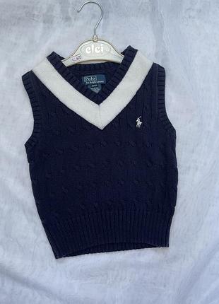 Вязаная жилетка свитер polo ralph lauren оригінал💙