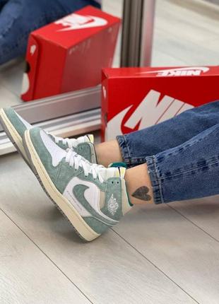 Nike air jordan 1 retro high blue-green white чоловічі кросівки найк аїр джордан р