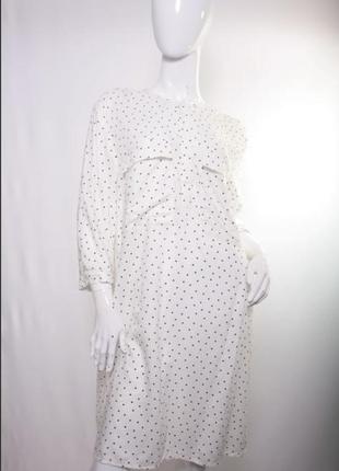 Нова!натуральна вільна сукня–сорочка в горошок/плаття-сорочка в горох від h&m2 фото