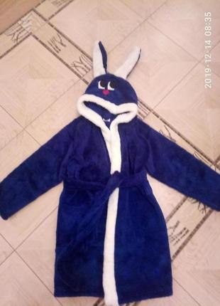 Махровий халат зайчик. дитячий махровий халат з вушками. є розміри 4-12 років6 фото