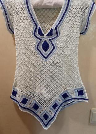 Туніка з геометричним орнаментом из бисера