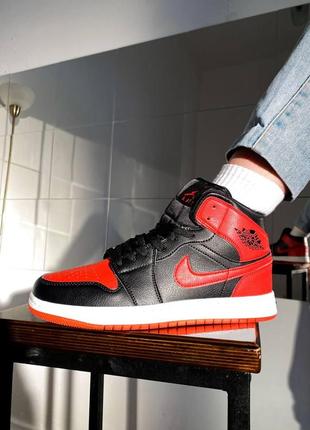 Nike air jordan 1 high black orange женские кроссовки /найк аир джордан