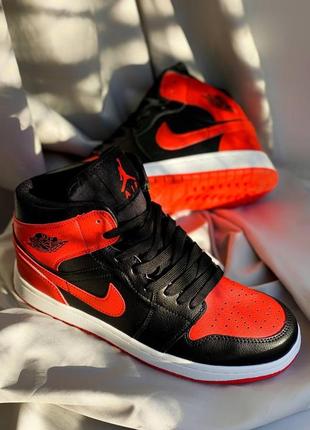 Кроссовки мужские nike air jordan 1 high black orange/ найк аир джордан5 фото