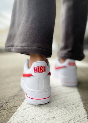 Кросівки nike air force 1 low white red2 фото